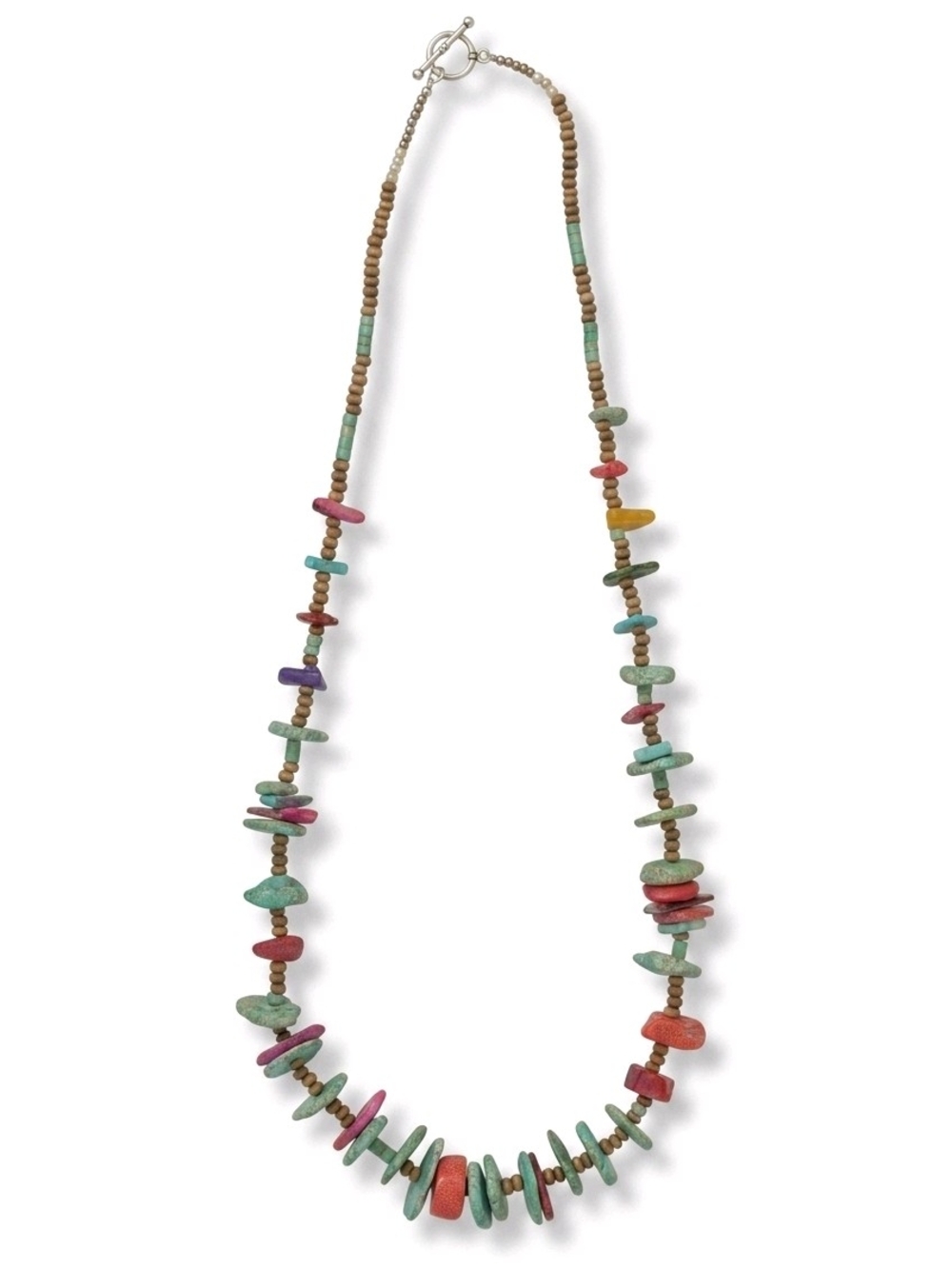 Southwest Handcrafted Turquoise, Coral & Multicolor Necklace